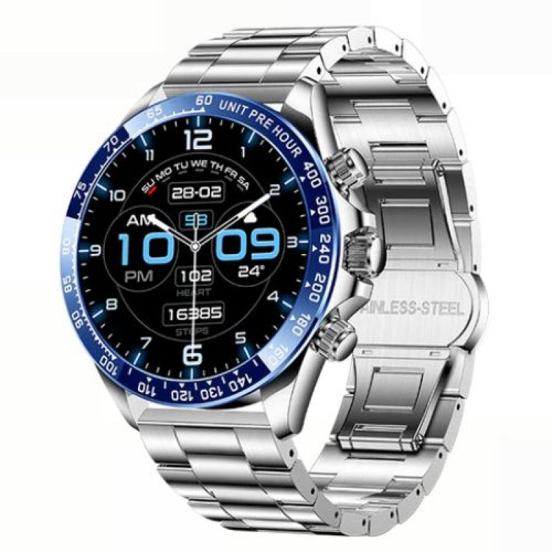 Premium Stainless Steel Smart Watch - Dark dial with health stats