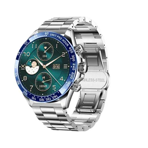 Premium Stainless Steel Smart Watch - Green dial view