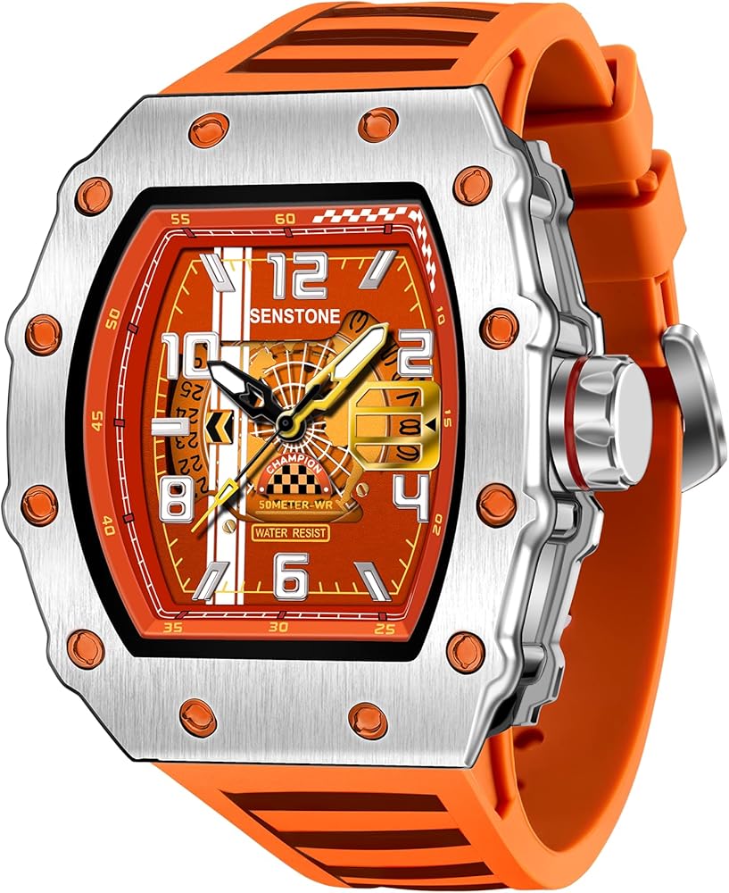 Men's silicone strap watch - Orange